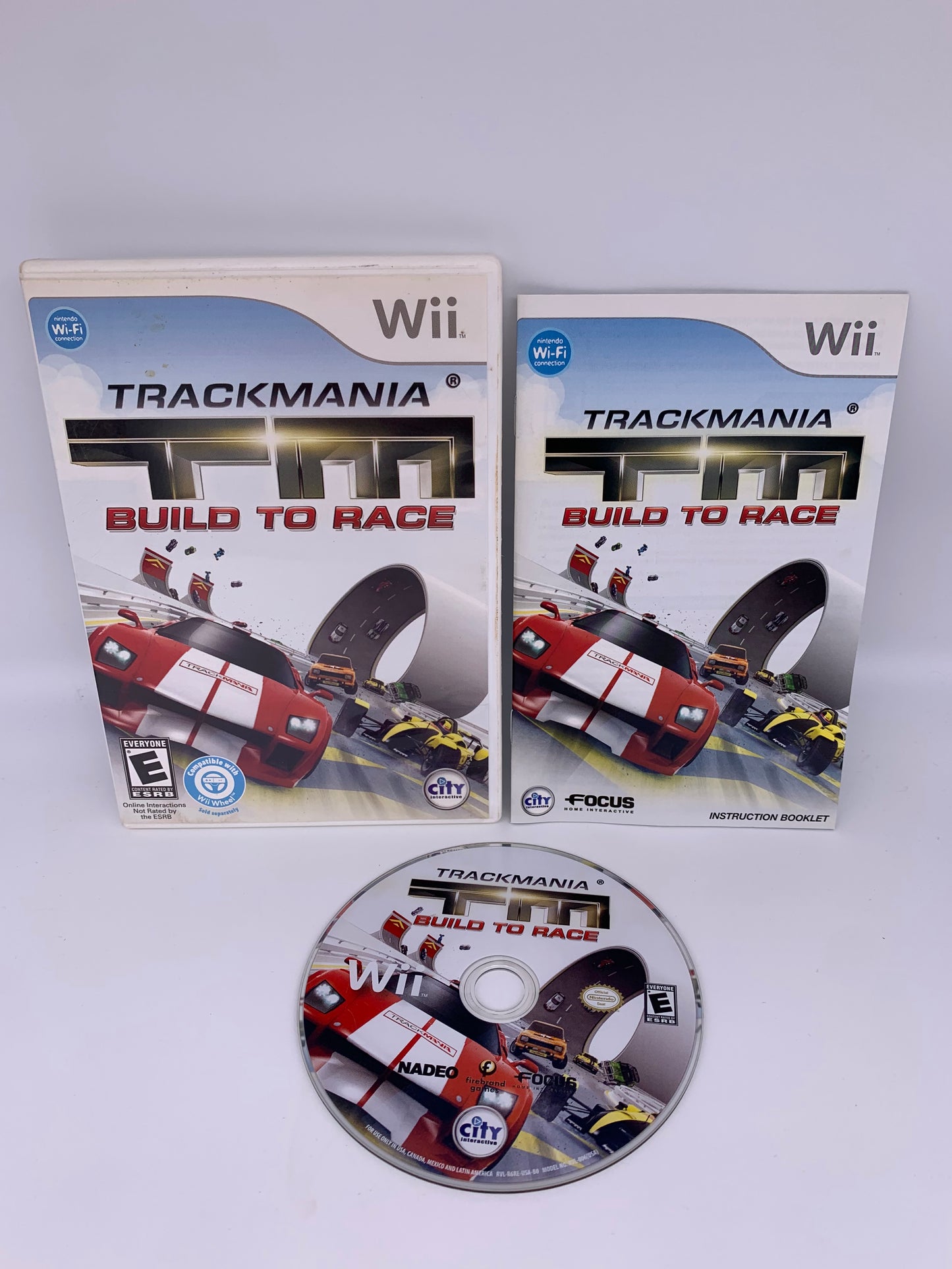 PiXEL-RETRO.COM : NINTENDO WII COMPLET CIB BOX MANUAL GAME NTSC TRACKMANIA BUILD TO RACE TM