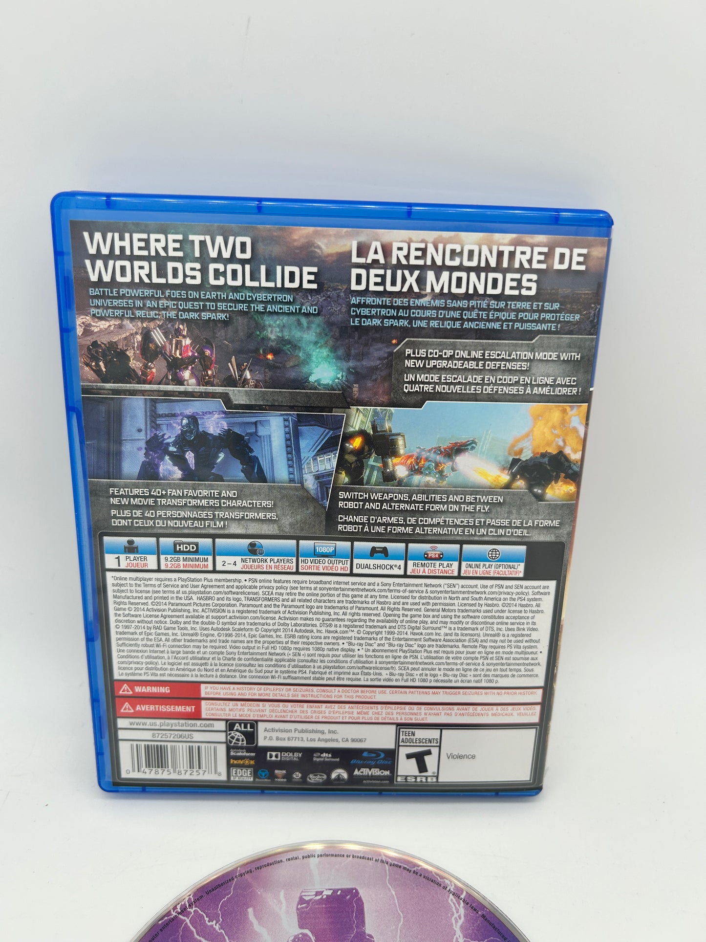 SONY PLAYSTATiON 4 [PS4] | TRANSFORMERS RiSE OF THE DARK SPARK