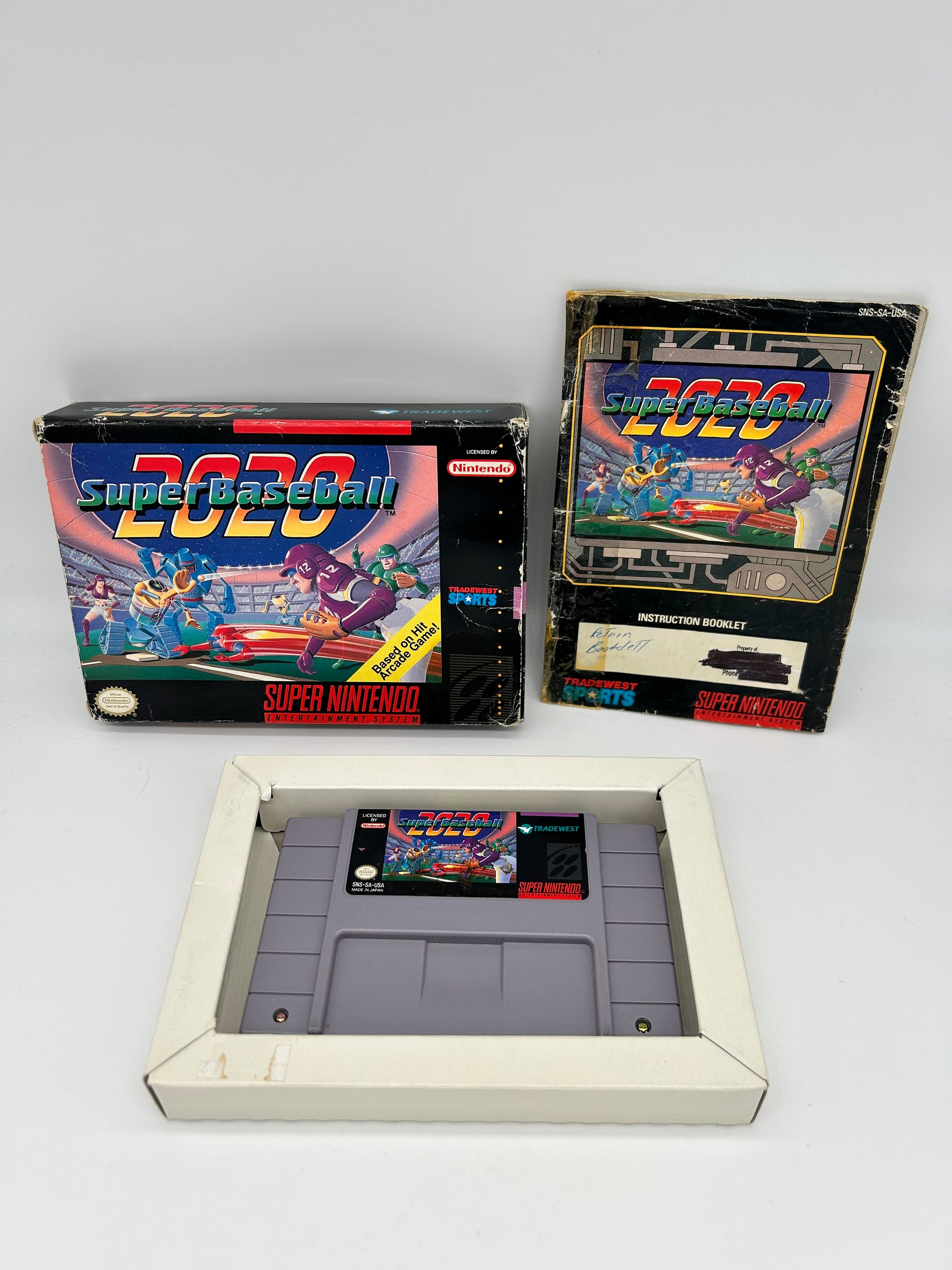 PiXEL-RETRO.COM : SUPER NINTENDO NES (SNES) COMPLET CIB BOX MANUAL GAME NTSC SUPER BASEBALL 2020