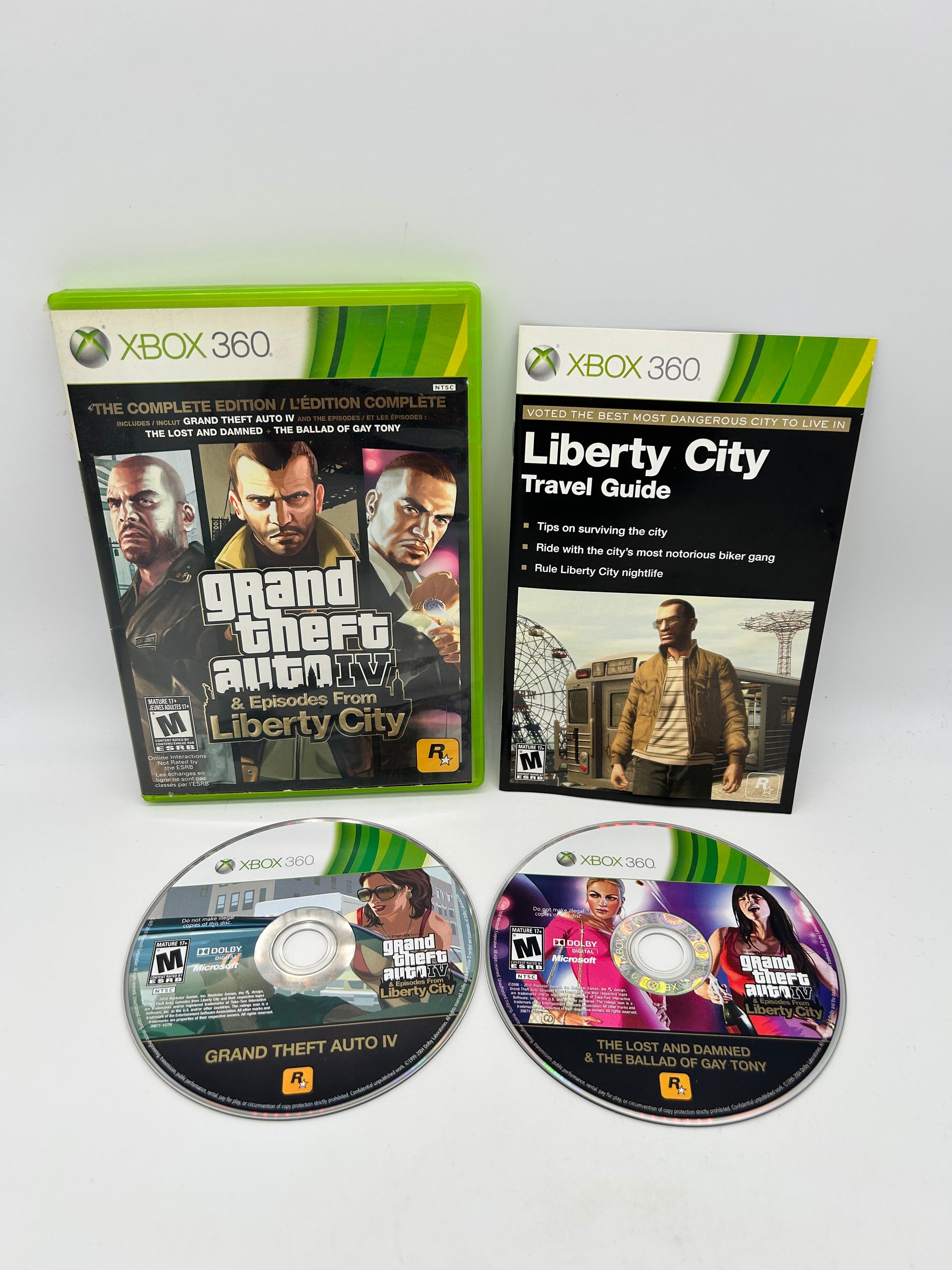 PiXEL-RETRO.COM : MICROSOFT XBOX 360 COMPLETE CIB BOX MANUAL GAME NTSC GRAND THEFT AUTO IV 4 EPISODES FROM LIBERTY CITY