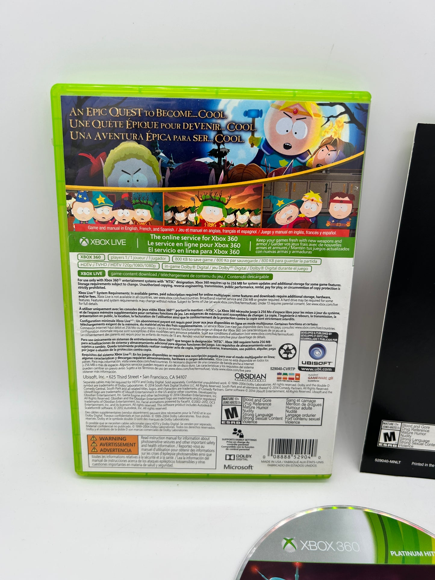 Microsoft XBOX 360 | SOUTH PARK THE STiCK OF TRUTH | PLATINUM HiTS