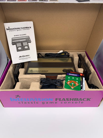 PiXEL-RETRO.COM : INTELLIVISION FLASHBACK CLASSIC GAME COMPLETE (CiB) CONSOLE, BOX, INSTRUCTION MANUAL, CONTROLLERS, POWER SUPPLY, RCA CABLE, NTSC