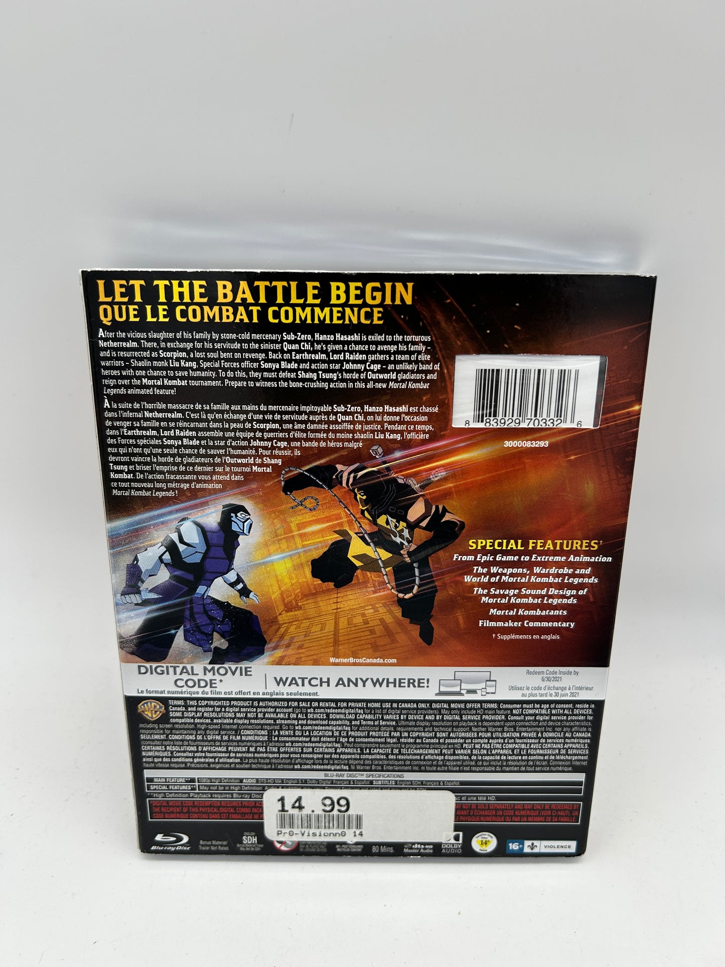 Movie BLU-RAY + DVD | MORTAL KOMBAT LEGENDS SCORPiONS REVENGE