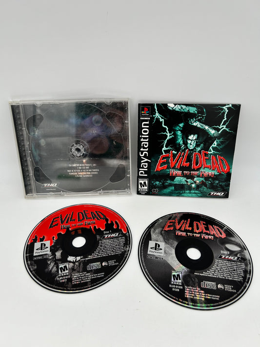 PiXEL-RETRO.COM : SONY PLAYSTATION (PS1) COMPLETE CIB BOX MANUAL GAME NTSC EVIL DEAD HAIL TO THE KING