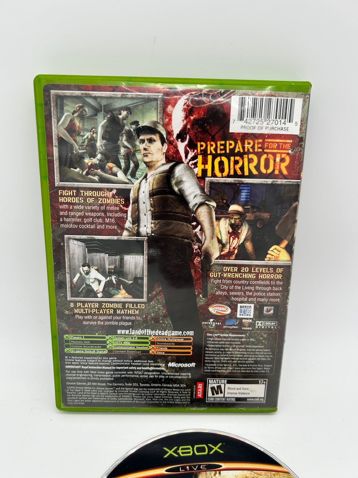 MiCROSOFT XBOX ORiGiNAL | LAND OF THE DEAD ROAD TO FIDDLERS GREEN