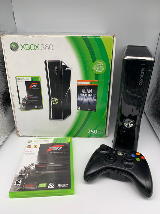 PiXEL-RETRO.COM : MICROSOFT XBOX 360 SYSTEM CONSOLE, CONTROLLER, POWER SUPPLY, HEADSET, GAME FORZA MOTORSPORT 3, BOX, INSTRUCTION MANUAL NTSC S MODEL 1439