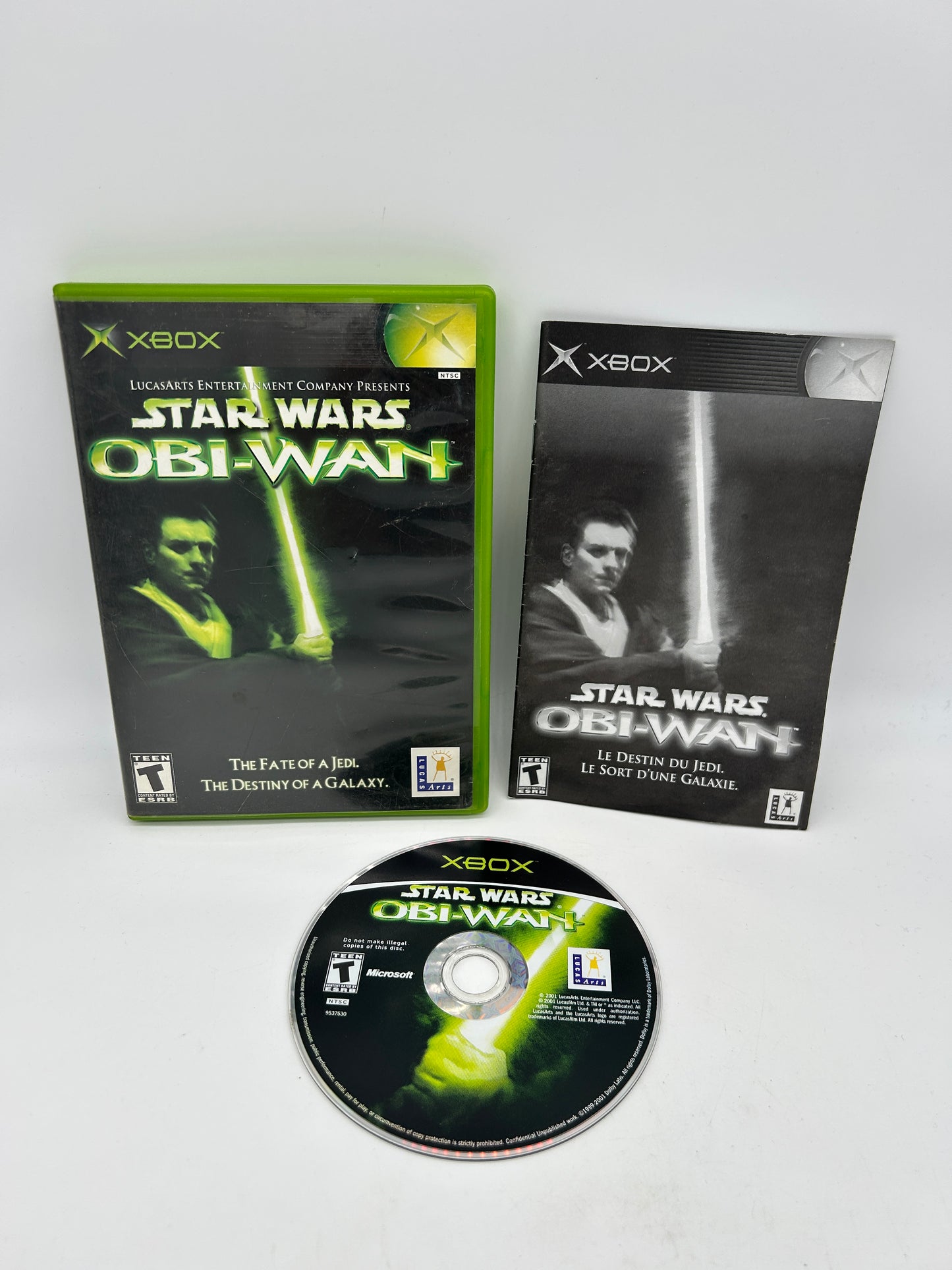 PiXEL-RETRO.COM : MICROSOFT XBOX COMPLETE CIB BOX MANUAL GAME NTSC STAR WARS OBI-WAN