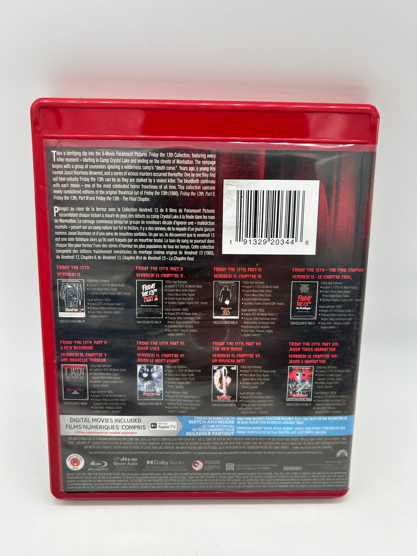 BLU-RAY FILM | FRIDAY THE 13TH COLLECTION OF 8 FILMS [FRiDAY THE 13TH MOViE]
