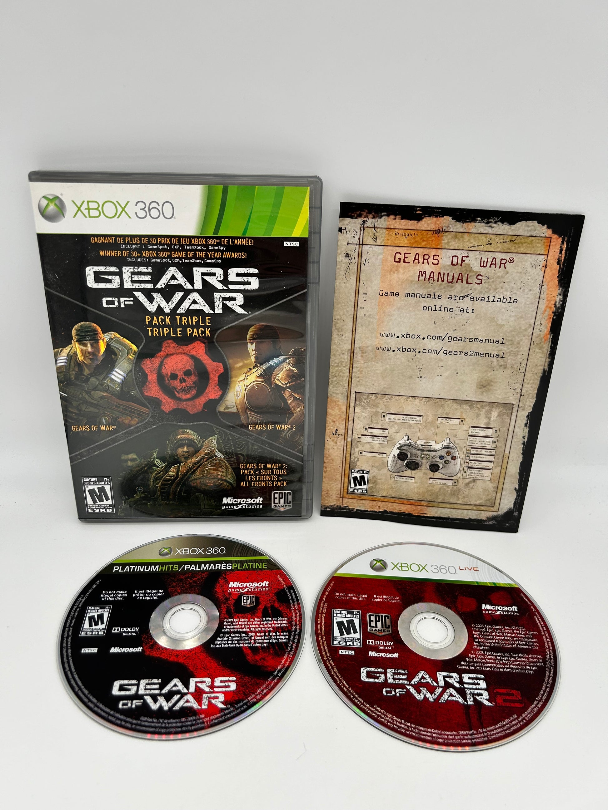 PiXEL-RETRO.COM : MICROSOFT XBOX 360 COMPLETE CIB BOX MANUAL GAME NTSC GEAR OF WAR TRIPLE PACK