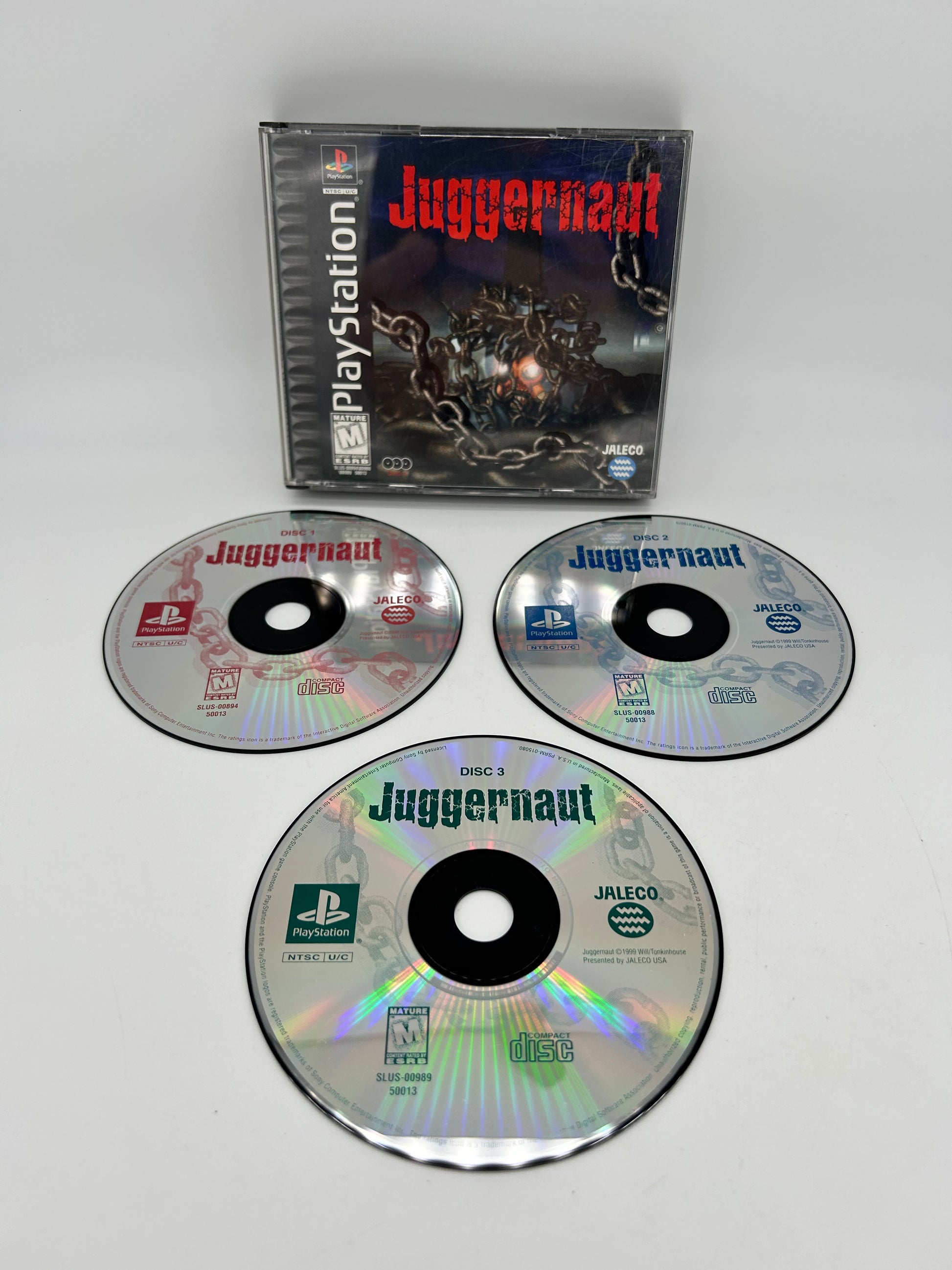 PiXEL-RETRO.COM : SONY PLAYSTATION (PS1) COMPLETE CIB BOX MANUAL GAME NTSC JUGGERNAUT