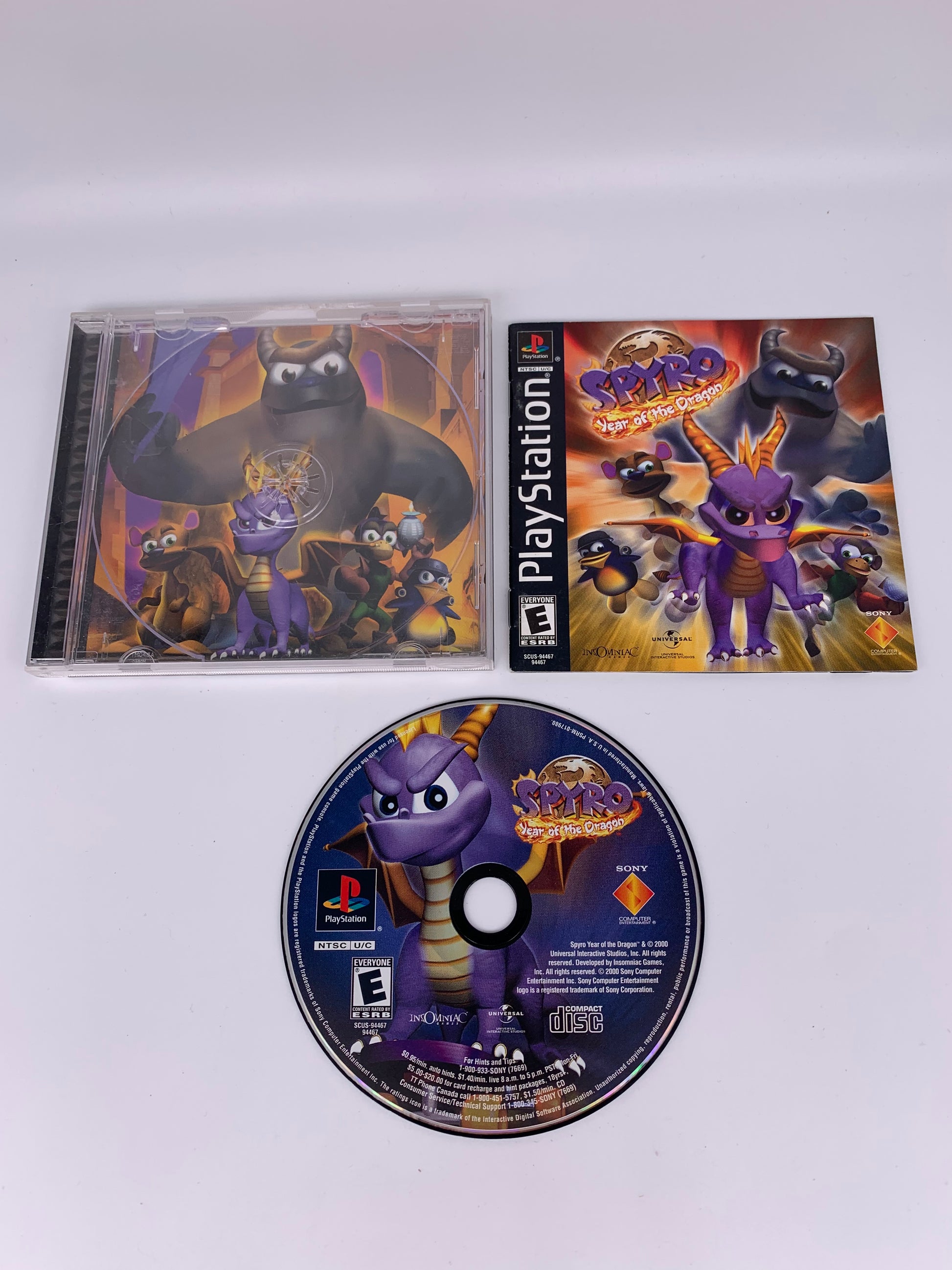 PiXEL-RETRO.COM : SONY PLAYSTATION (PS1) COMPLETE CIB BOX MANUAL GAME NTSC SPYRO YEAR OF THE DRAGON