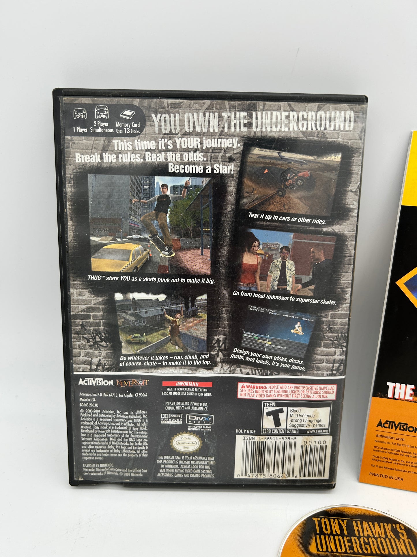 NiNTENDO GAMECUBE [NGC] | TONY HAWKS UNDERGROUND