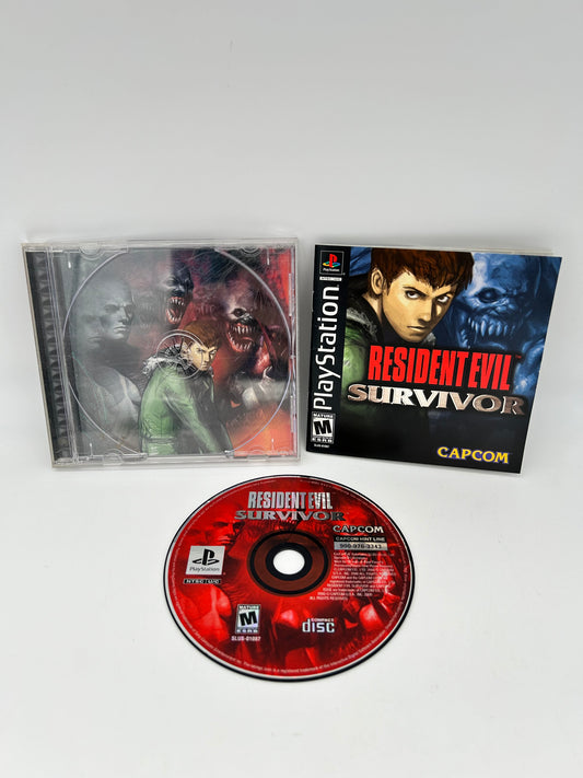 PiXEL-RETRO.COM : SONY PLAYSTATION (PS1) COMPLETE CIB BOX MANUAL GAME NTSC RESIDENT EVIL SURVIVOR