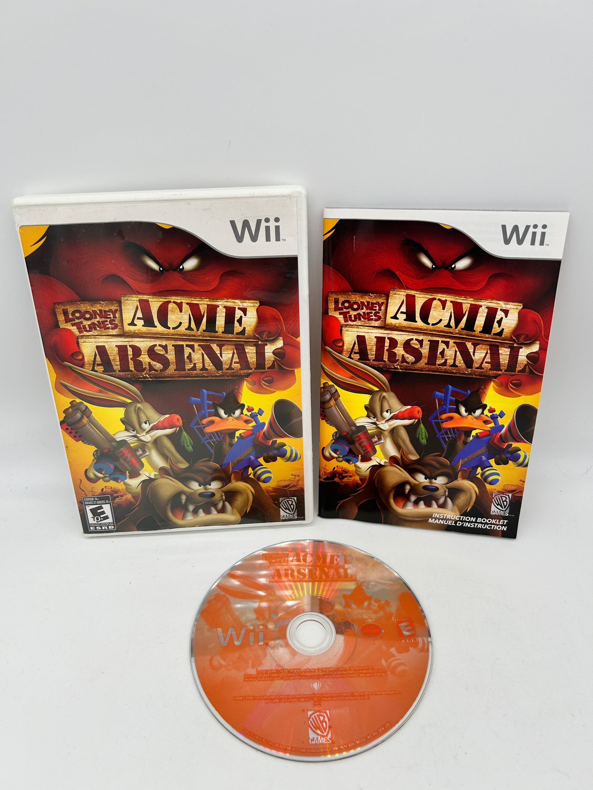 PiXEL-RETRO.COM : NINTENDO WII COMPLET CIB BOX MANUAL GAME NTSC LOONEY TUNES ACME ARSENAL