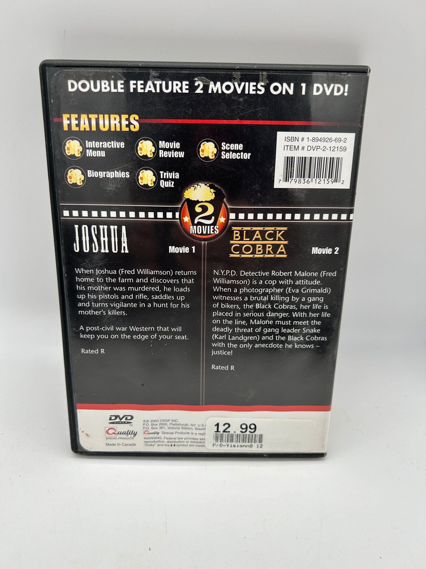 FiLM DVD | JOSHUA BLACK COBRA | DOUBLE FEATURE