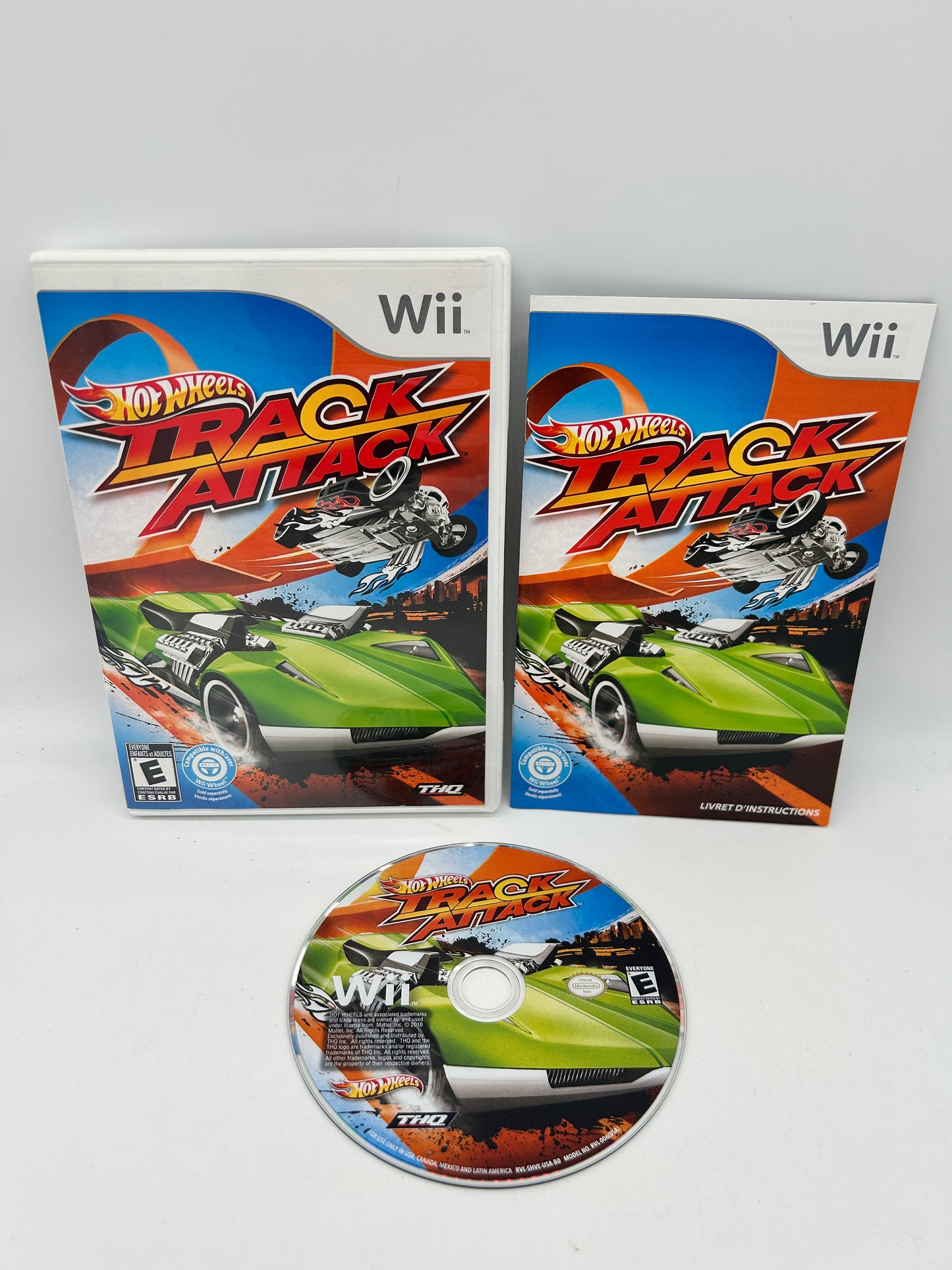PiXEL-RETRO.COM : NINTENDO WII COMPLET CIB BOX MANUAL GAME NTSC HOT WHEELS TRACK ATTACK