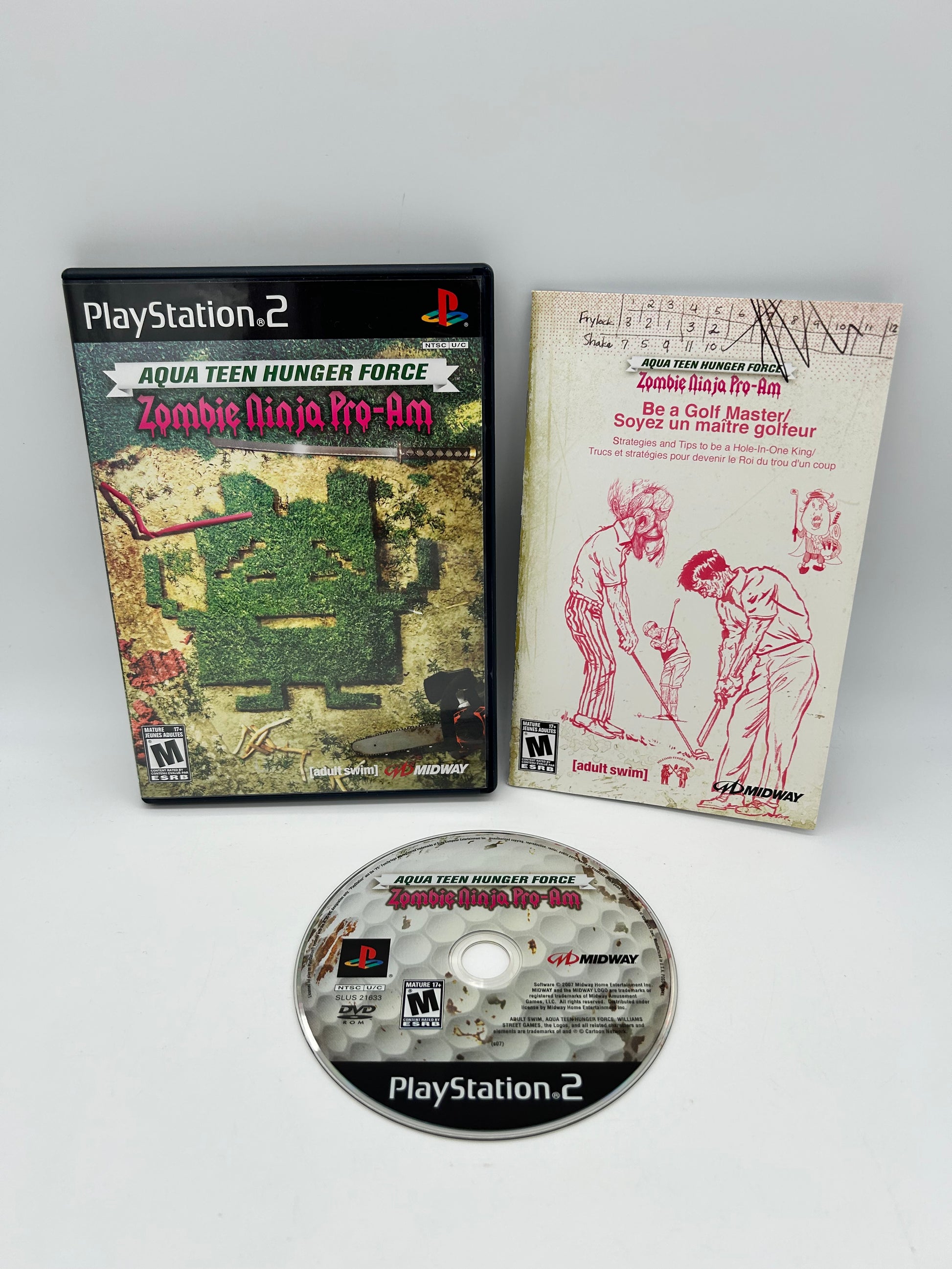 PiXEL-RETRO.COM : SONY PLAYSTATION 2 (PS2) COMPLET CIB BOX MANUAL GAME NTSC AQUA TEEN HUNGER FORCE ZOMBIE NINJA PRO-AM