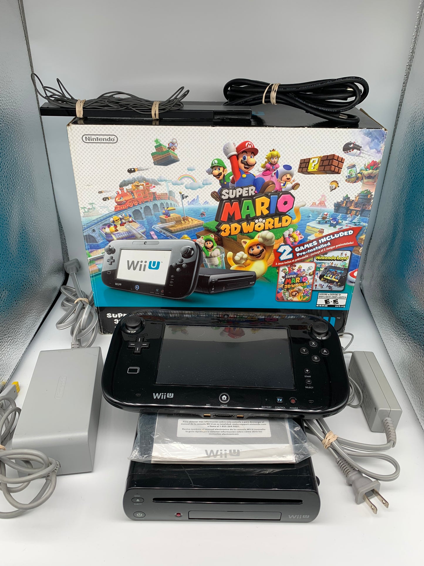 PiXEL-RETRO.COM : NINTENDO WII U COMPLETE (CiB) CONSOLE, BOX, SENSOR, GAMEPAD CONTROLLER, POWER SUPPLY, HDMI, NTSC SUPER MARIO 3D WORLD DELUXE SET