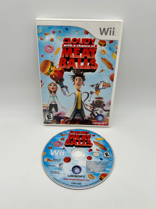 PiXEL-RETRO.COM : NINTENDO WII COMPLET CIB BOX MANUAL GAME NTSC CLOUDY WITH A CHANCE OF MEATBALLS