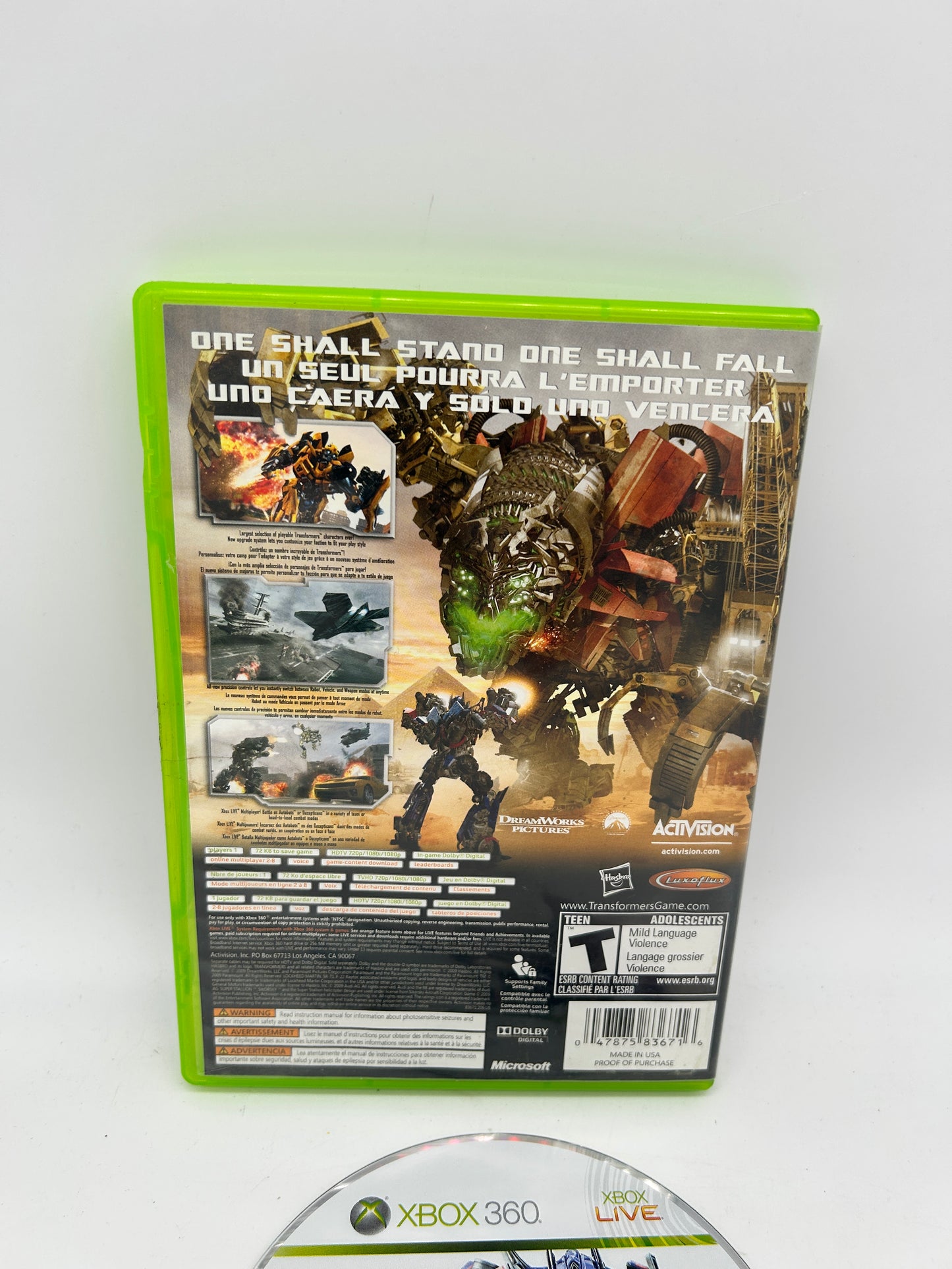 MICROSOFT XBOX 360 | TRANSFORMERS REVENGE OF THE FALLEN