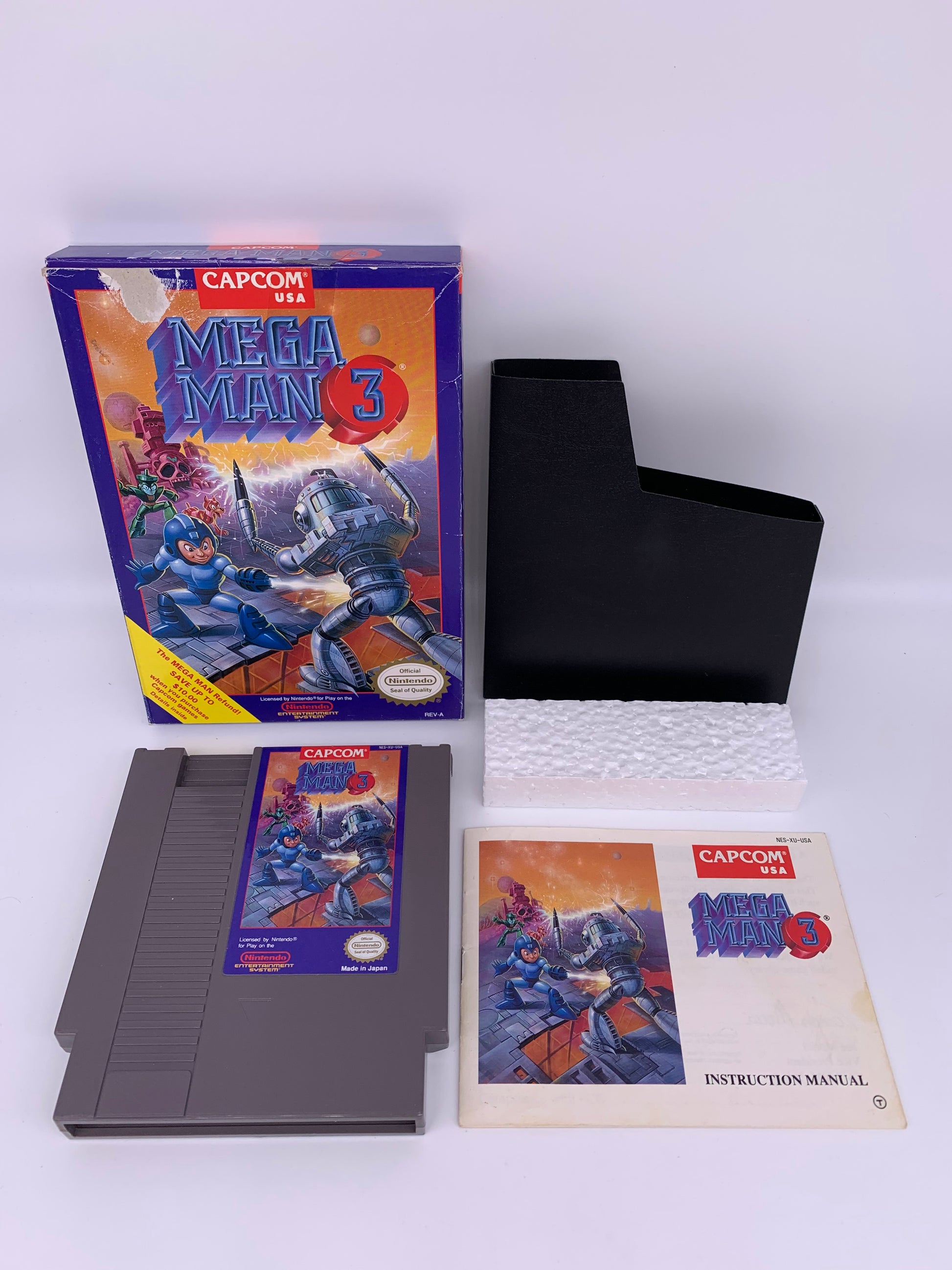 PiXEL-RETRO.COM : ORIGINAL NINTENDO NES COMPLET CIB BOX MANUAL GAME NTSC MEGAMAN MEGA MAN 3