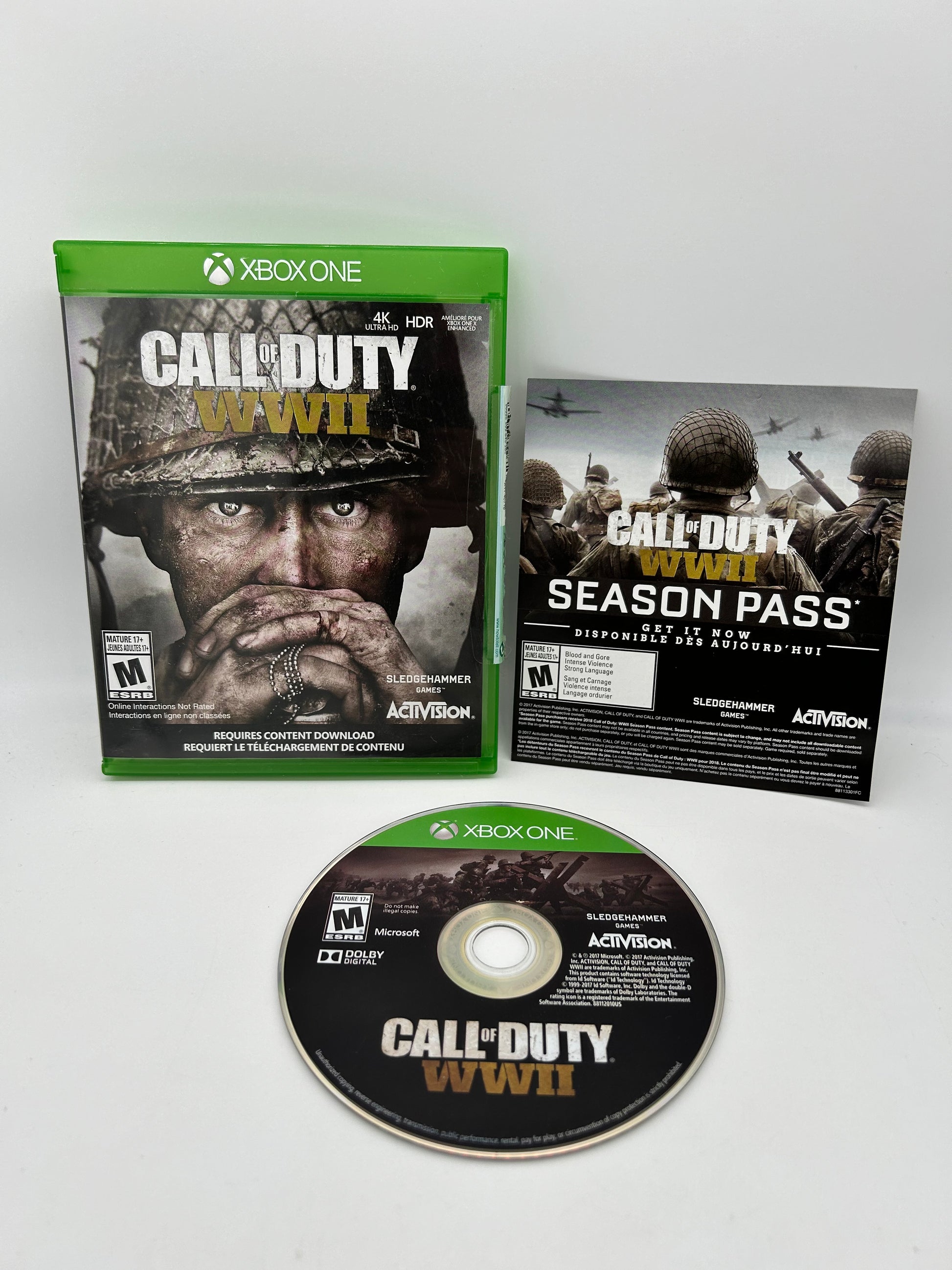 PiXEL-RETRO.COM : MICROSOFT XBOX ONE COMPLETE CIB BOX MANUAL GAME NTSC CALL OF DUTY WWII