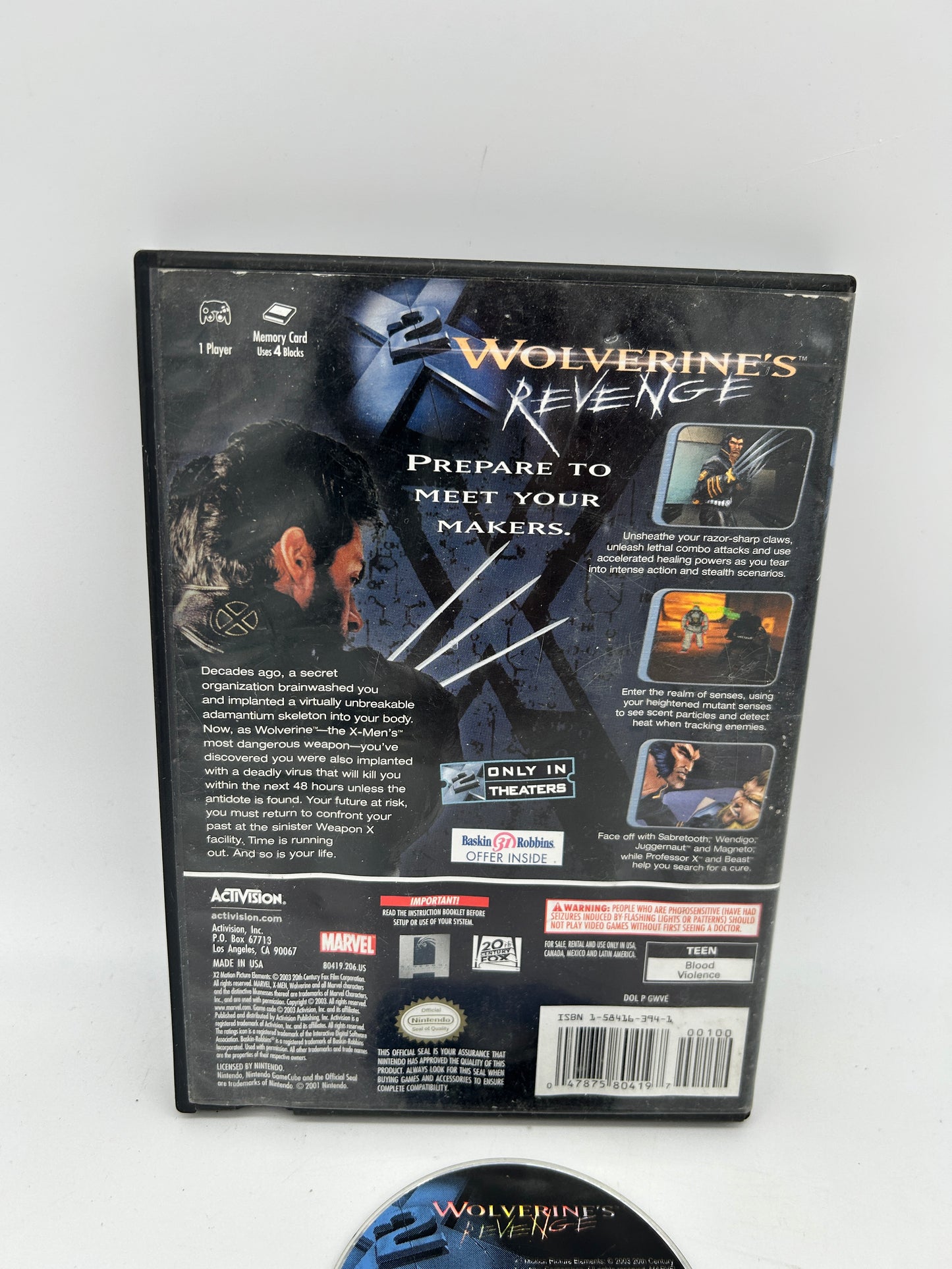 NINTENDO GAMECUBE [NGC] | WOLVERINE'S REVENGE