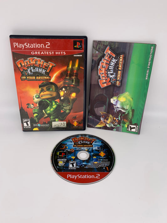 PiXEL-RETRO.COM : SONY PLAYSTATION 2 (PS2) COMPLET CIB BOX MANUAL GAME NTSC RATCHET CLANK UP YOUR ARSENAL