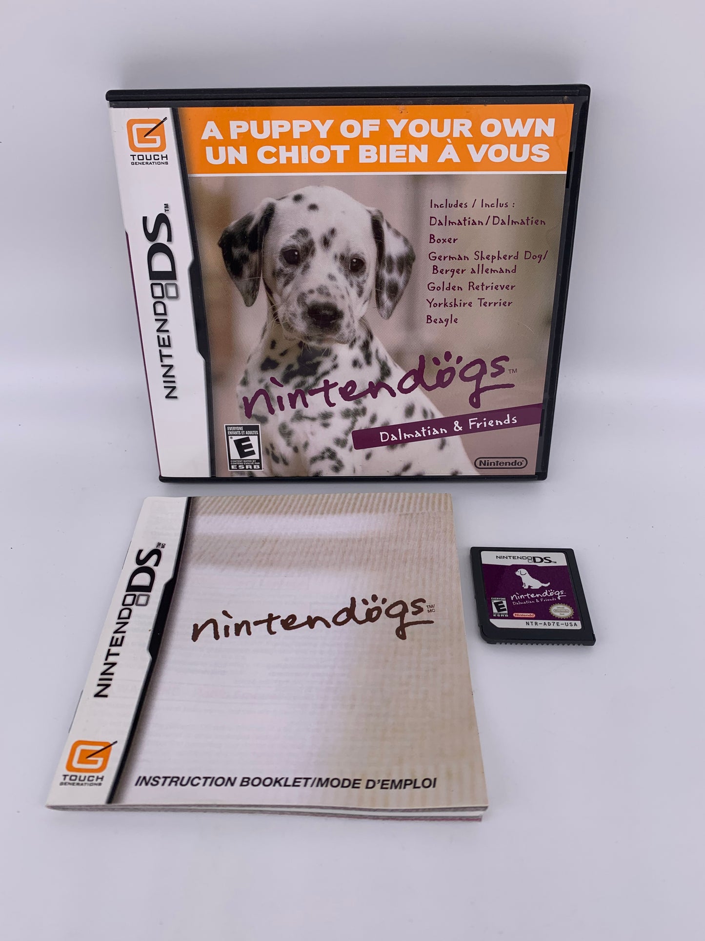 PiXEL-RETRO.COM : NINTENDO DS (DS) COMPLETE CIB BOX MANUAL GAME NTSC NINTENDOG DALMATIAN & FRIENDS