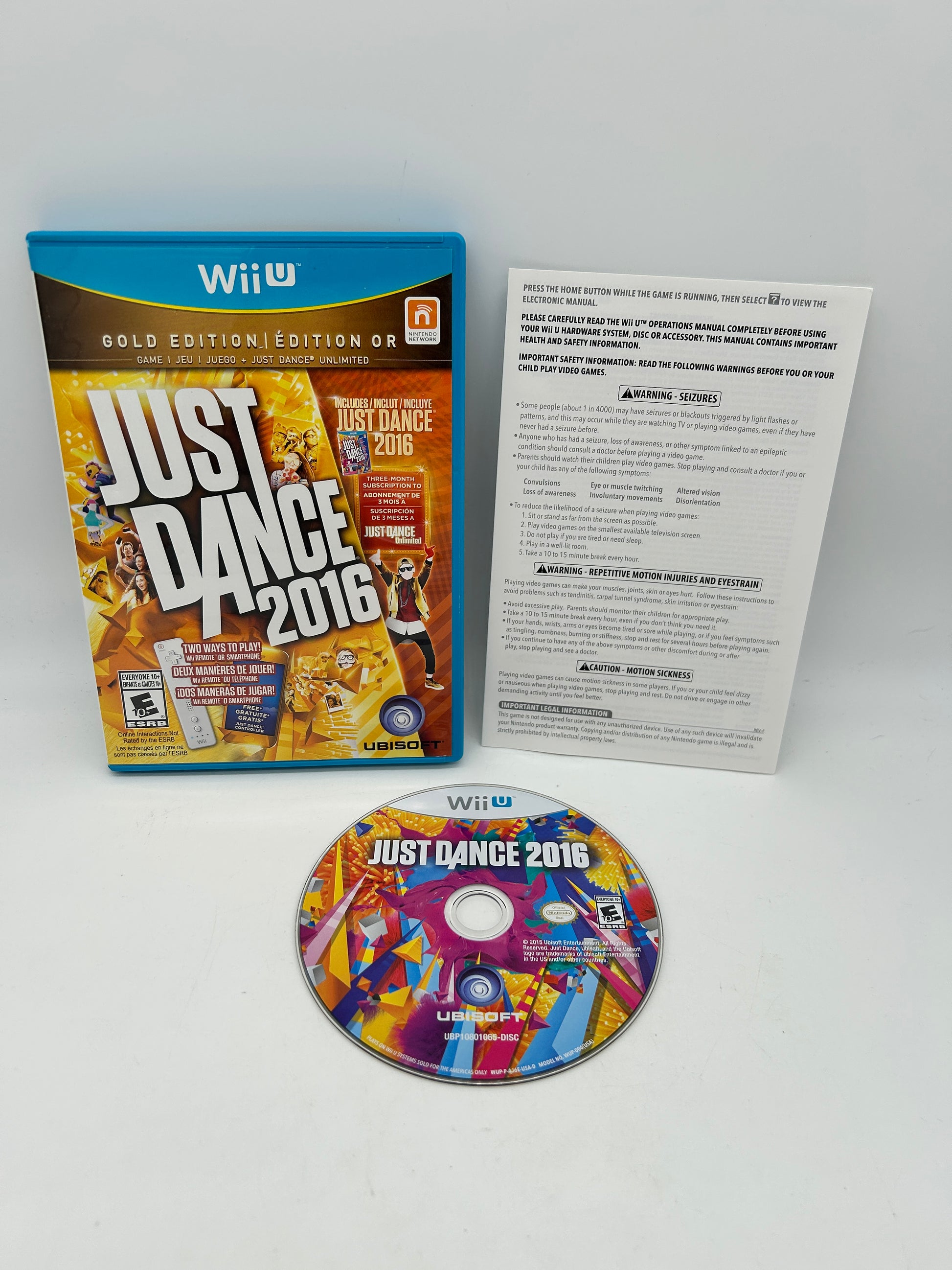 PiXEL-RETRO.COM : NINTENDO WII U COMPLET CIB BOX MANUAL GAME NTSC JUST DANCE 2016 GOLD EDITION