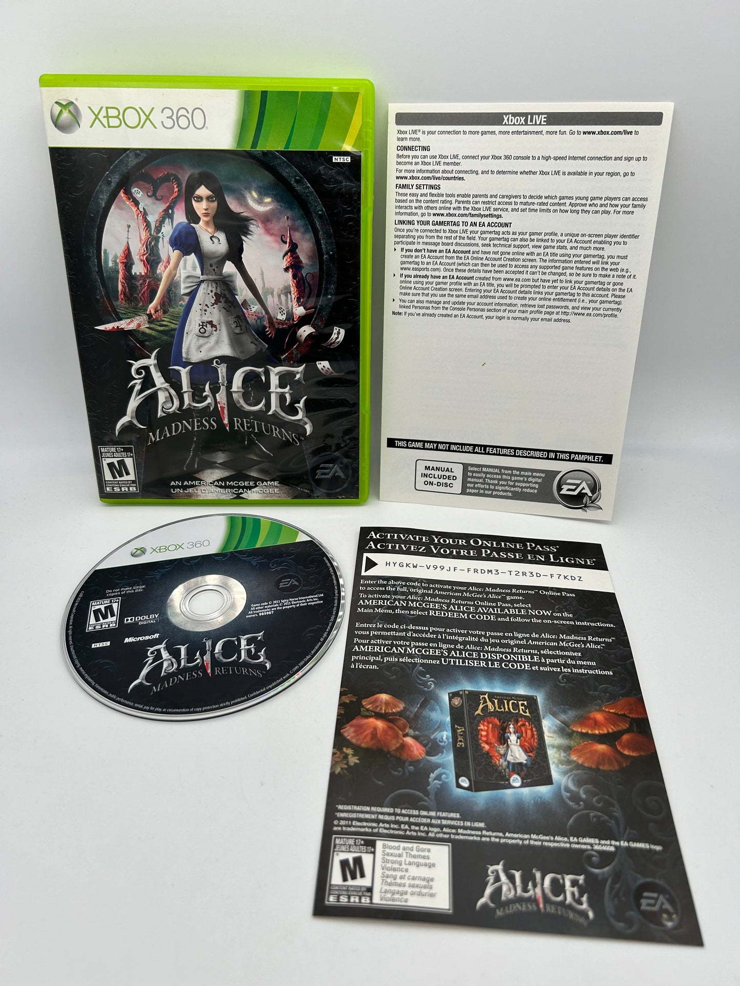 PiXEL-RETRO.COM : MICROSOFT XBOX 360 COMPLETE CIB BOX MANUAL GAME NTSC ALICE MADNESS RETURNS