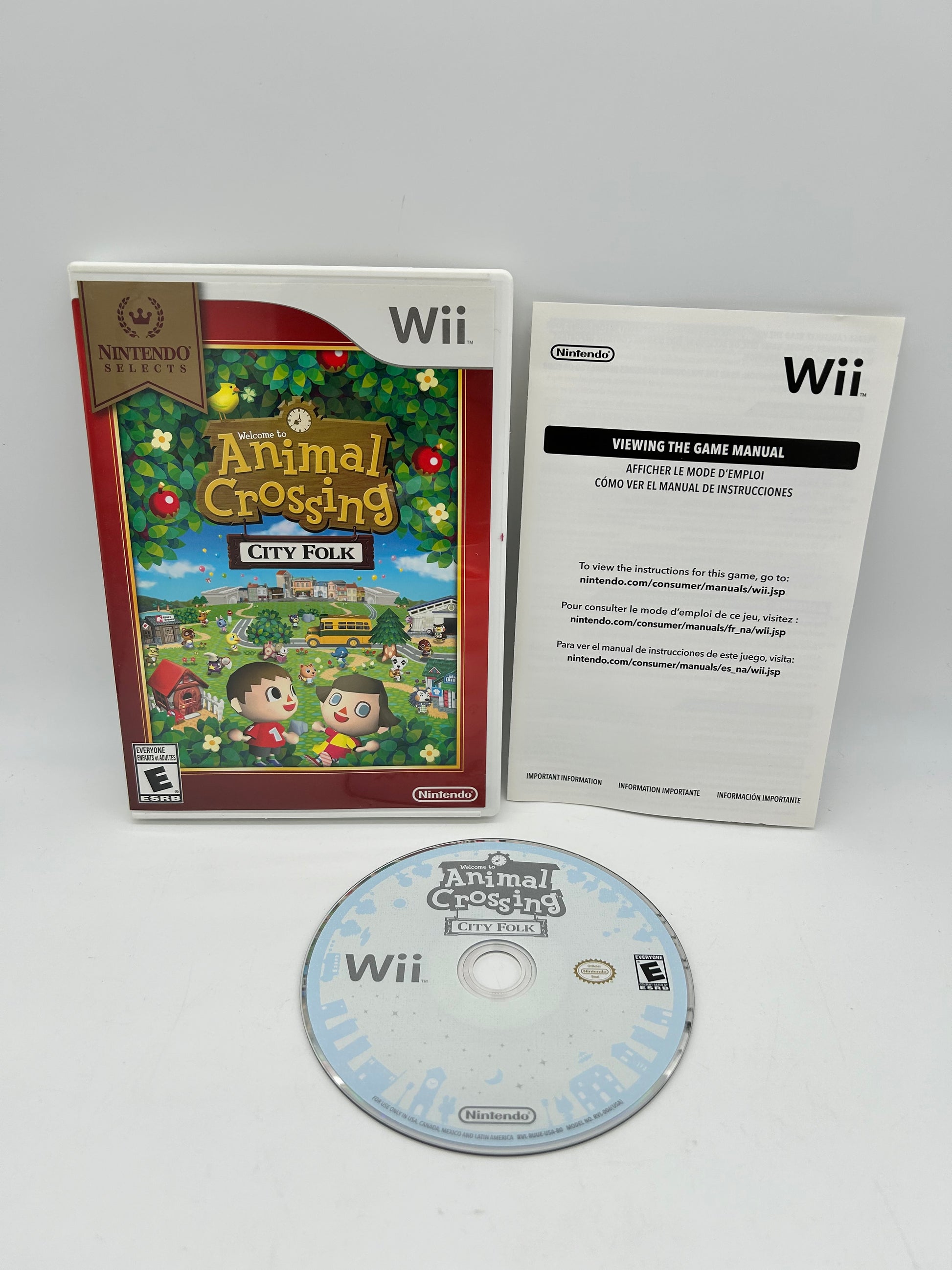 PiXEL-RETRO.COM : NINTENDO WII COMPLET CIB BOX MANUAL GAME NTSC ANIMAL CROSSING CITY FOLK