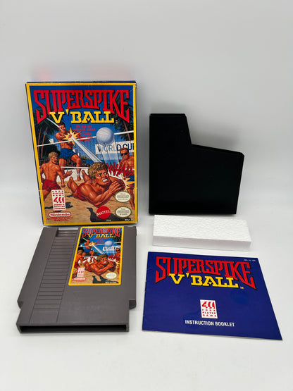 PiXEL-RETRO.COM : NINTENDO ENTERTAiNMENT SYSTEM (NES) GAME BOX INSTRUCTION MANUAL COMPLETE CIB NTSC SUPER SPIKE VBALL V'BALL