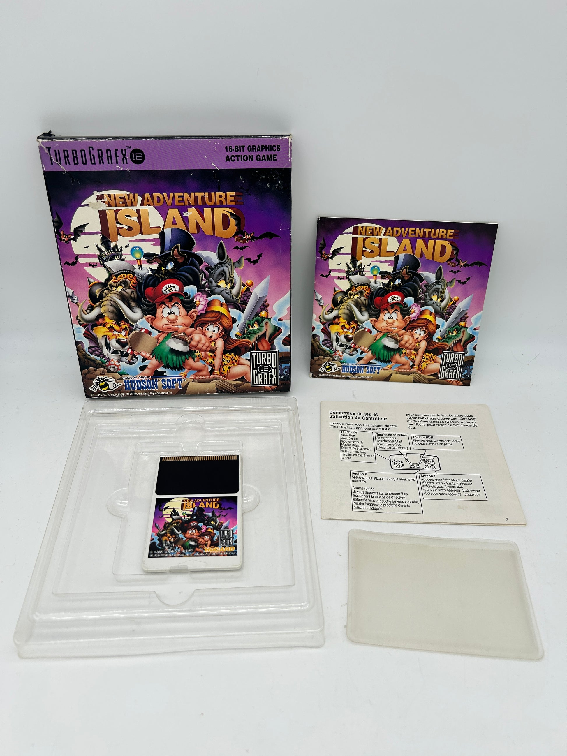 PiXEL-RETRO.COM : TURBOGRAFX16 COMPLETE IN BOX MANUAL GAME NTSC NEW ADVENTURE ISLAND