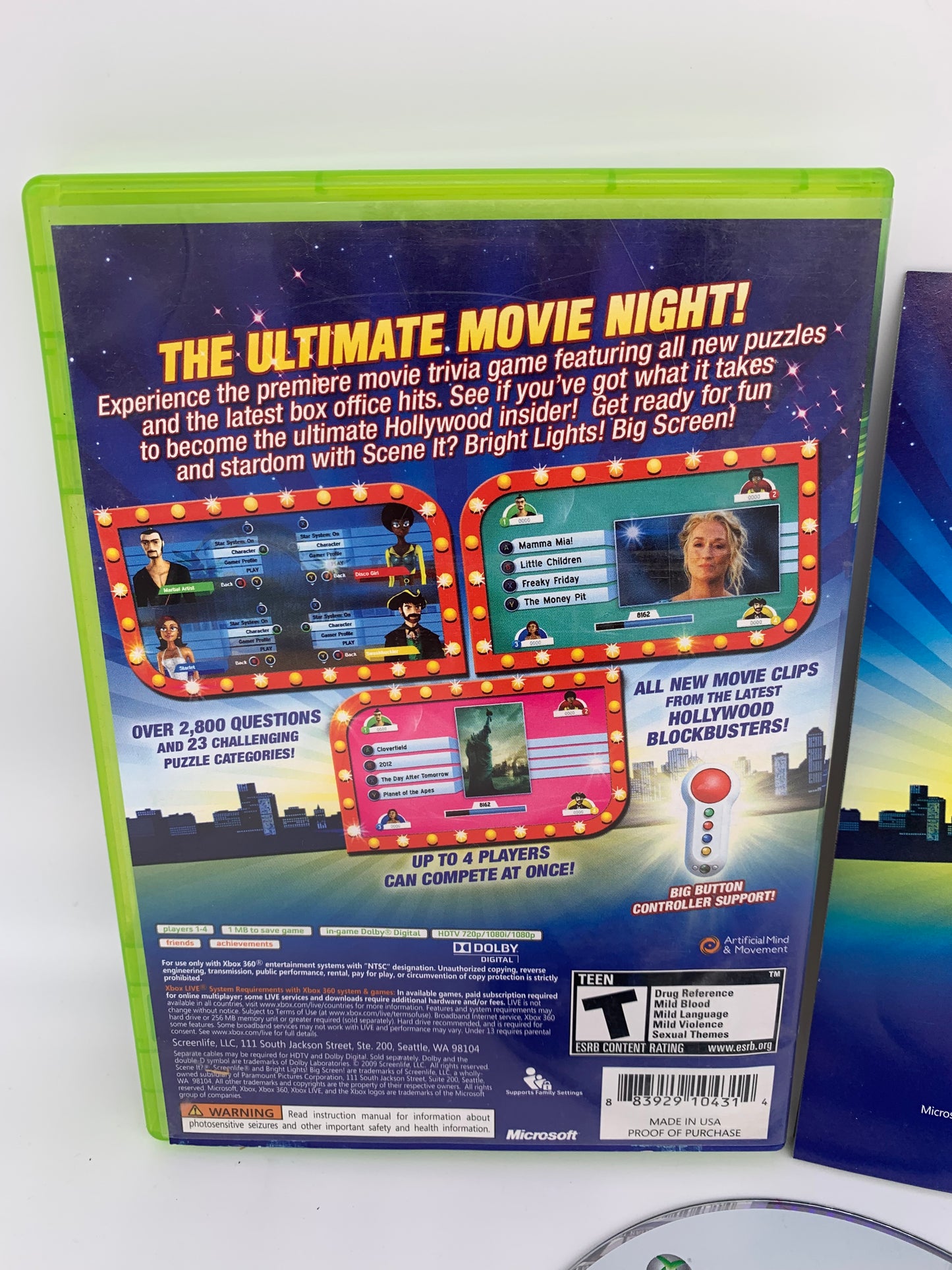 MiCROSOFT XBOX 360 | SCENE iT BRiGHT LiGHT BiG SCREEN ALL NEW MOViE CLiPS AND TRiViA