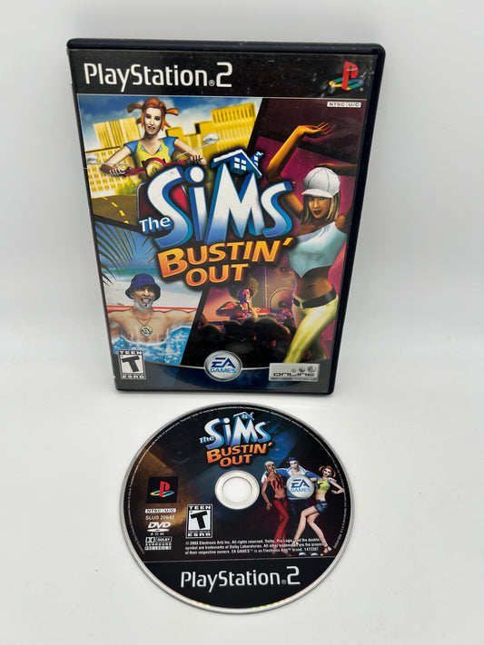 PiXEL-RETRO.COM : SONY PLAYSTATION 2 (PS2) COMPLET CIB BOX MANUAL GAME NTSC THE SIMS BUSTIN' OUT