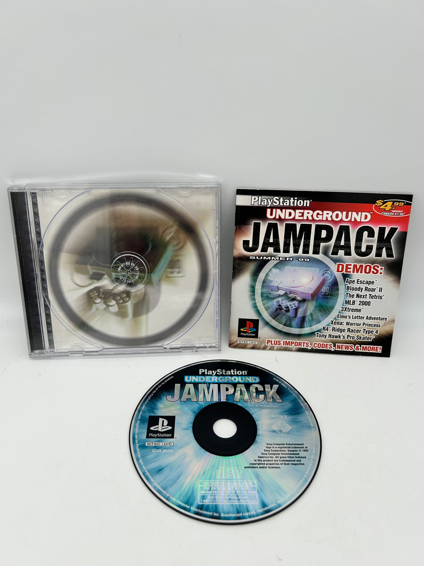 PiXEL-RETRO.COM : SONY PLAYSTATION (PS1) COMPLETE CIB BOX MANUAL GAME NTSC UNDERGROUND JAMPACK SUMMER '99