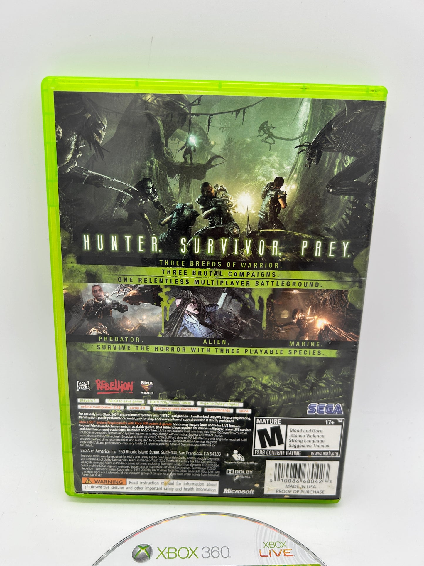 MiCROSOFT XBOX 360 | ALiENS VS PREDATOR