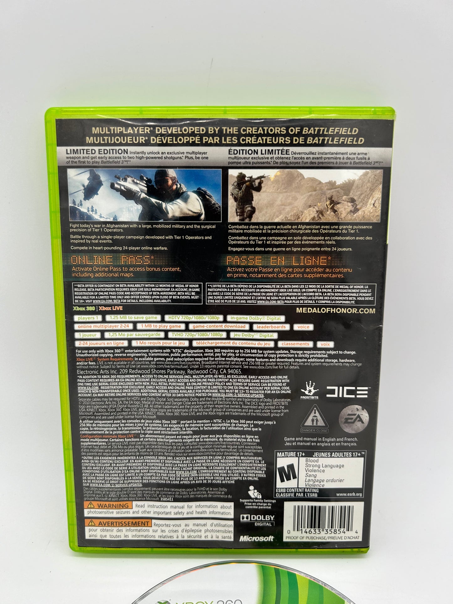 MiCROSOFT XBOX 360 | MEDAL OF HONOR | LiMiTED EDiTiON