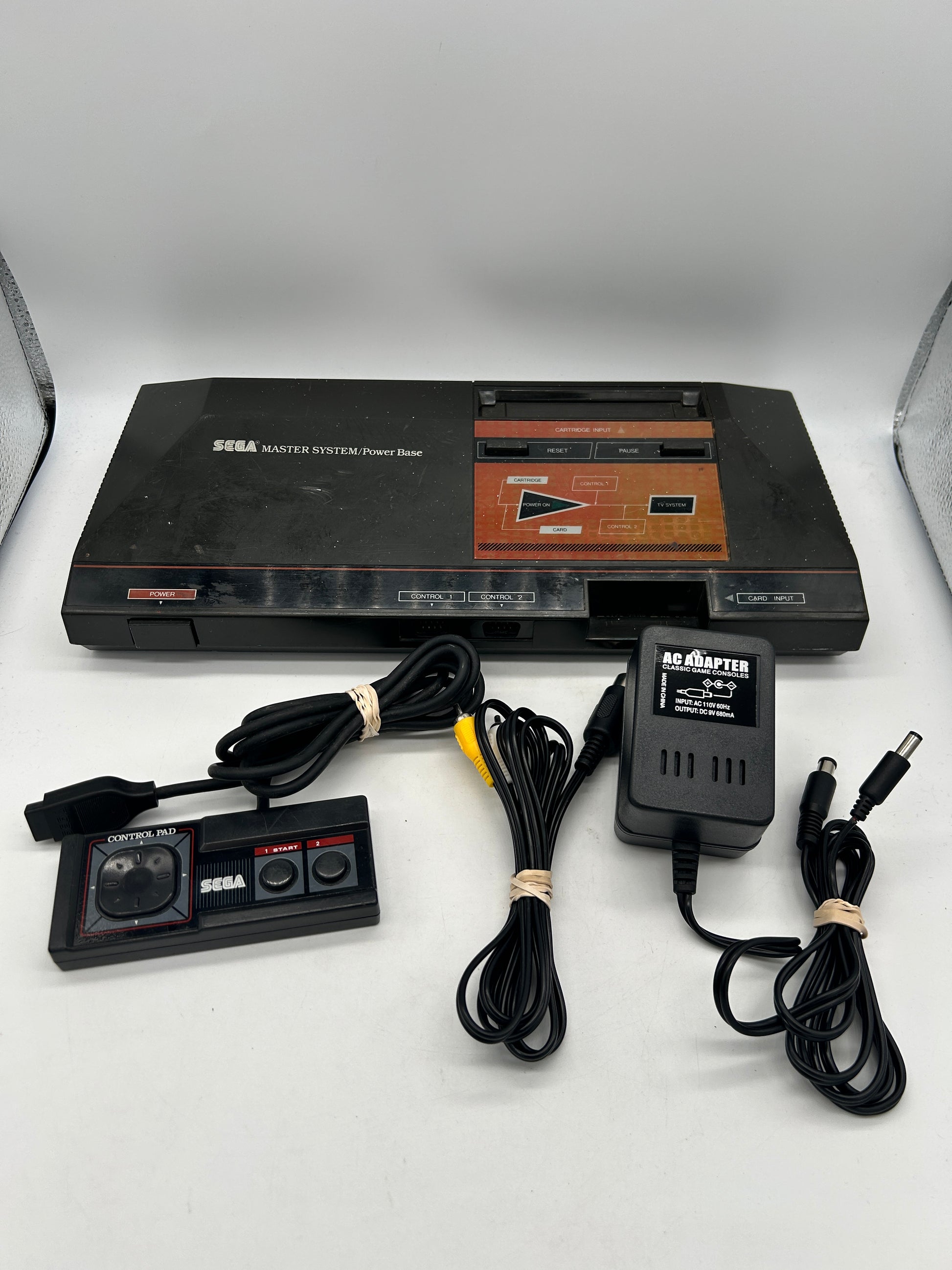 PiXEL-RETRO.COM : SEGA MASTER SMS SYSTEM CONSOLE, CONTROLLER, POWER SUPPLY NTSC S MODEL 1030 VERSION 2.4 ROM