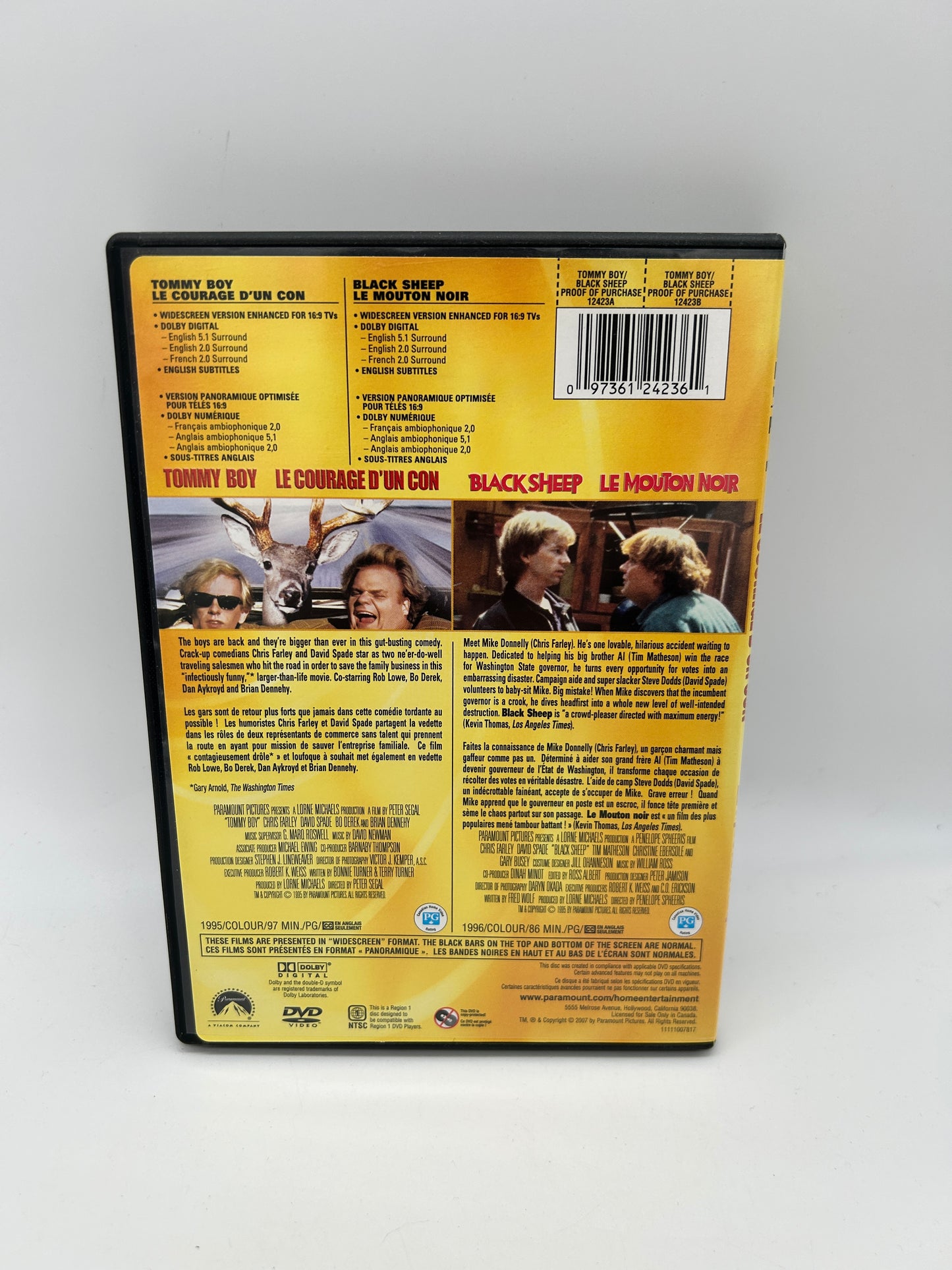 FiLM DVD | TOMMY BOY LE COURAGE D'UN CON MOUTON NOiR [BLACK SHEEP] | DOUBLE FEATURE