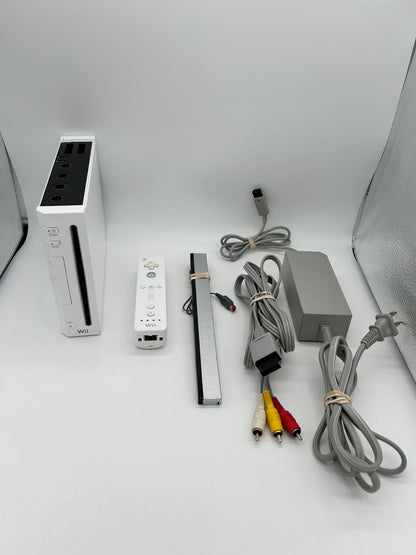 PiXEL-RETRO.COM : NINTENDO MINI WII ORIGINAL BLACK CONSOLE CONTROLLER, POWER SUPPLY, RCA CABLE, SENSOR NTSC RVL-001 USA