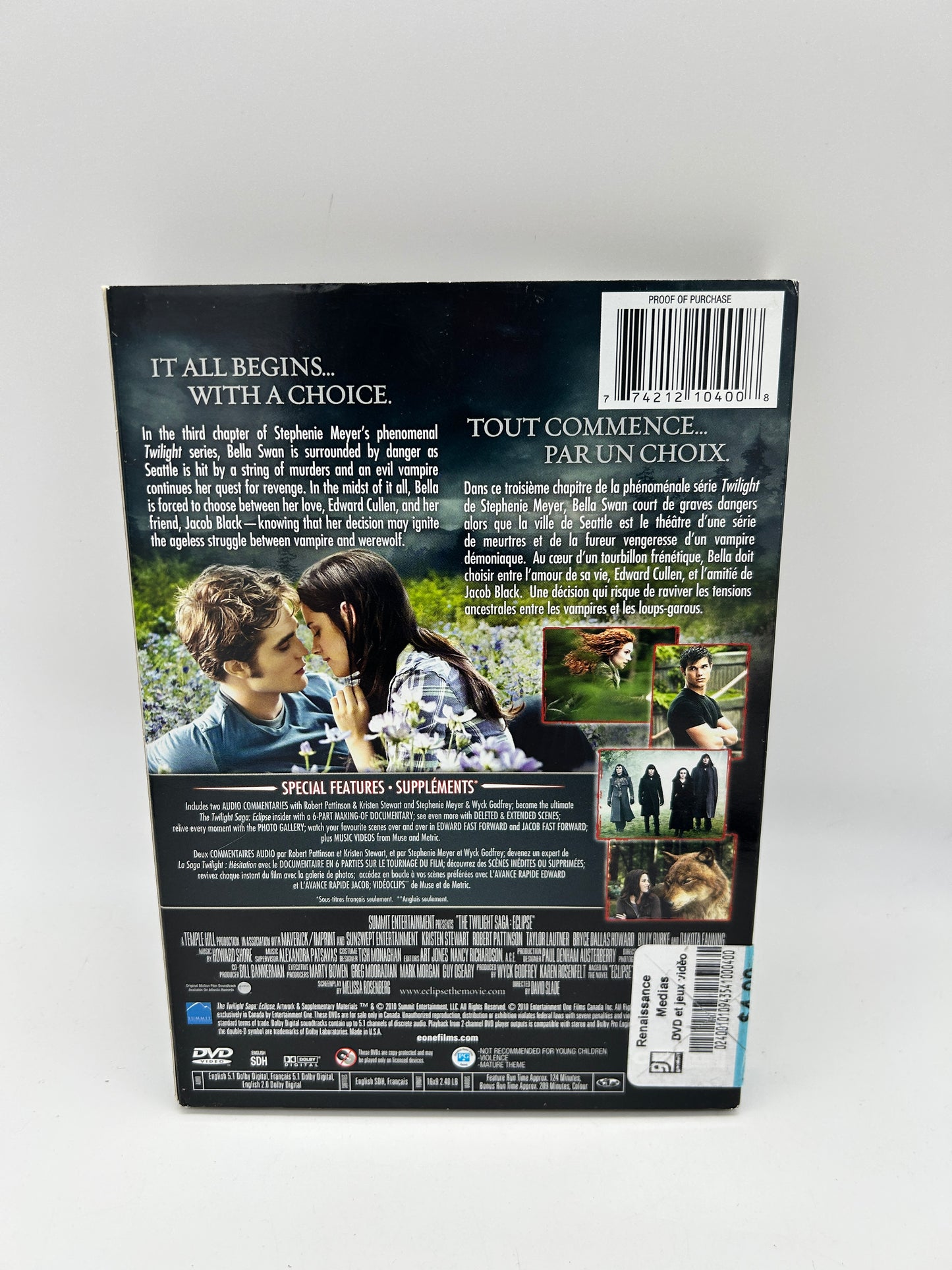 FiLM DVD | TWiLiGHT LA SAGA HESiTATiON [ECLiPSE] | 2 DiSC SPECiAL EDiTiON