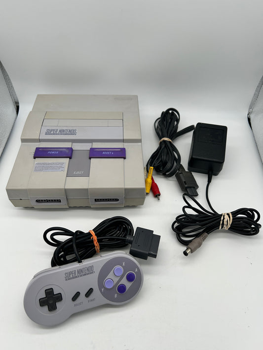 PiXEL-RETRO.COM : SUPER  NINTENDO SNES ORIGINAL CHARCOAL GRAY CONSOLE CONTROLLER, POWER SUPPLY, RCA CABLE NTSC SNS-001