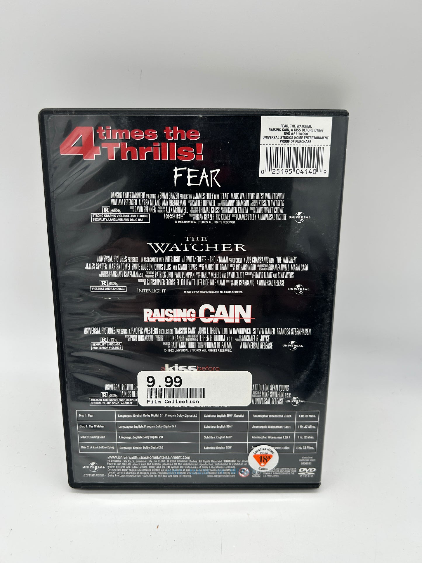 FiLM DVD | QUADRUPLE FEATURE THRiLLER PACK