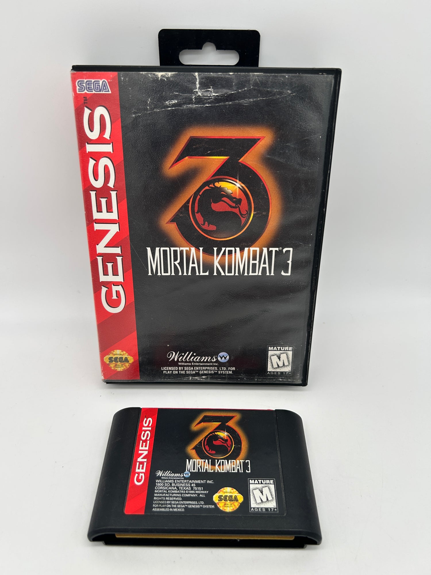 PiXEL-RETRO.COM : SEGA GENESIS (MEGA DRIVE) COMPLETE (CIB) GAME BOX INSTRUCTION MANUAL NTSC MORTAL KOMBAT 3
