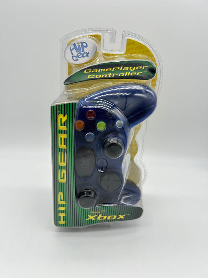 PiXEL-RETRO.COM : MICROSOFT XBOX ORIGINAL BLUE WIRED CONTROLLER JOYSTICK HIP GEAR LM602 NTSC NEW SEALED