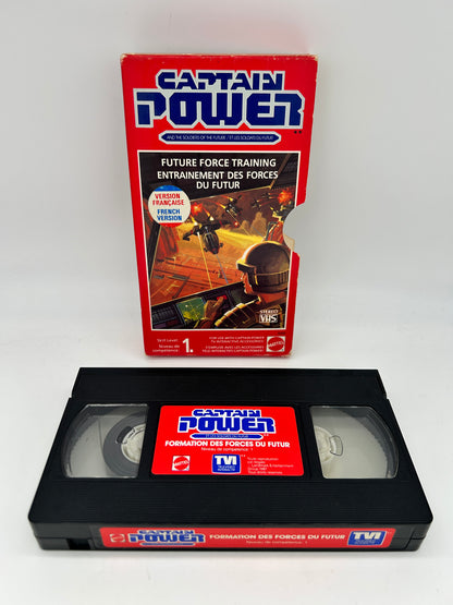 PiXEL-RETRO.COM : VHS COMPLETE CIB BOX MANUAL GAME NTSC CAPTAIN POWER ENTRAINEMENT DES FORCES DU FUTUR