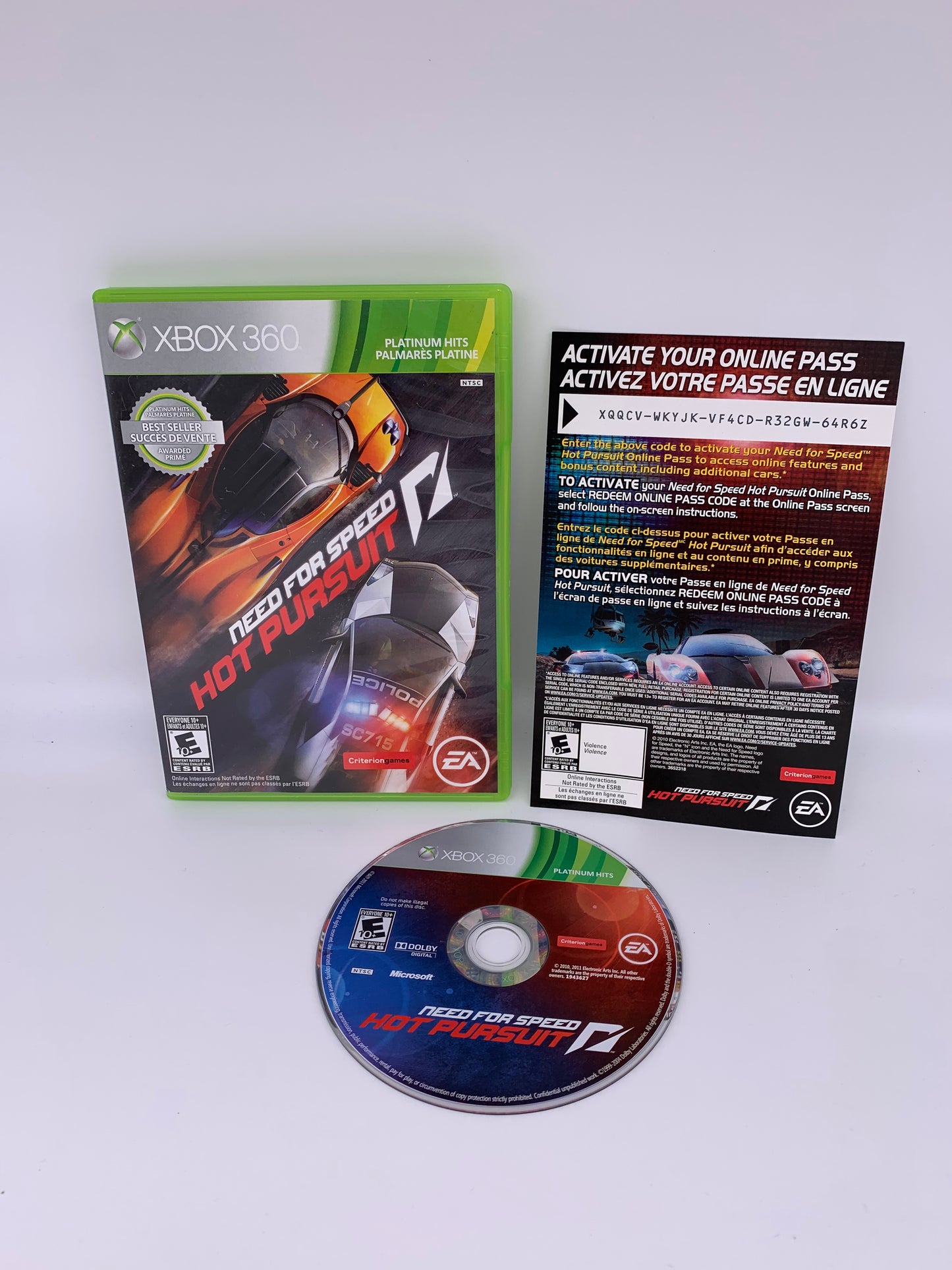 PiXEL-RETRO.COM : MICROSOFT XBOX 360 COMPLETE CIB BOX MANUAL GAME NTSC NEED FOR SPEED HOT PURSUIT