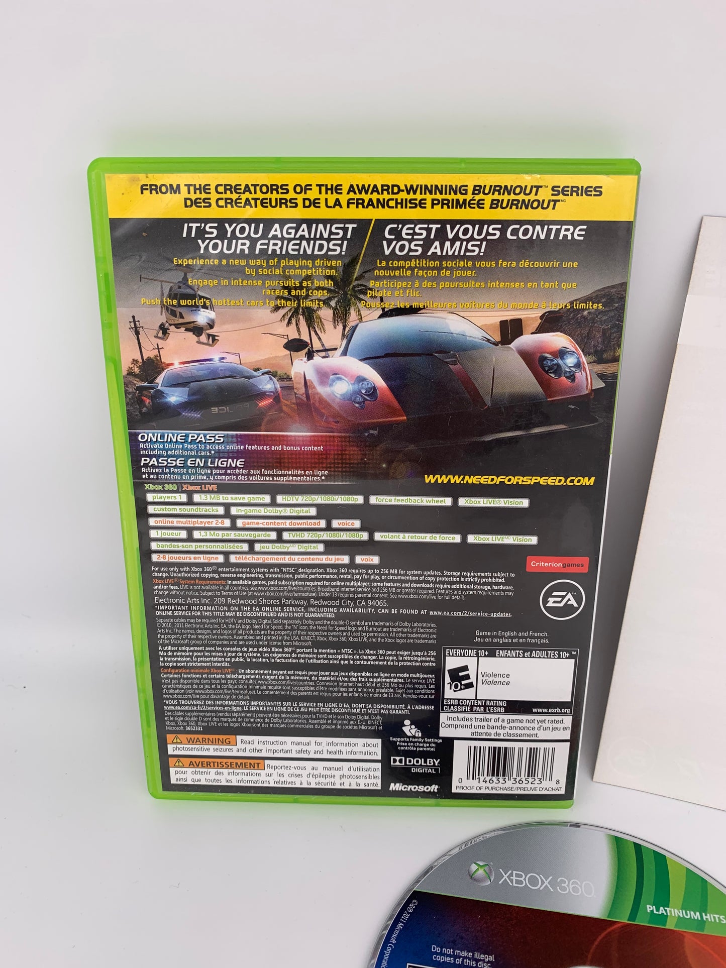 MiCROSOFT XBOX 360 | NEED FOR SPEED HOT PURSUiT | PLATiNUM HiTS